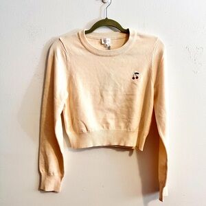 NWT Le Lis Beige Sweater with Cherry Detail
